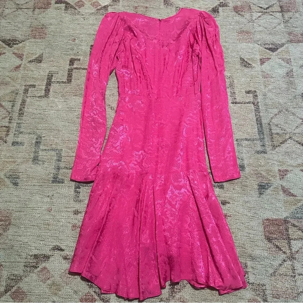 NWT Karen Millen Animal jacquard button up floppy dress in pink size 4 - Picture 16 of 16